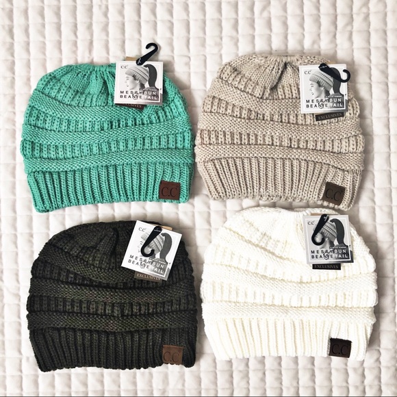 Royal Blue Messy Bun CC Beanie - Picture 3 of 4